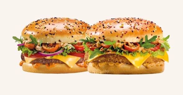 double burger fish + steak