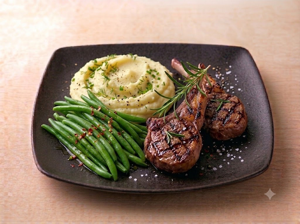 Assiette côte d'agneau