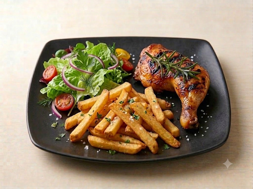 Assiette cuisse de poulet